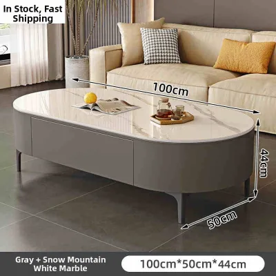 AYIJIE | Small Household Modern Minimalist Luxury Oval Coffee Table