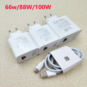For Honor 100W 88W 66W Super Fast Charger EU Dual Port USB C Power Adapter For Honor 400 300 Ultra 200 100 Pro Magic 7 6 5 V5 V3