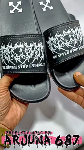 ARJUNA 687 - Sandal Slide Pria Distro Black Metal