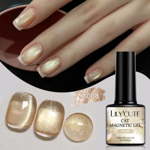 LILYCUTE 7ml Cat Magnetic Nail Gel Polish Gold Pink Glass Semi Permanent Soak Off UV Gel Crystal Varnis Nail Art Manicure