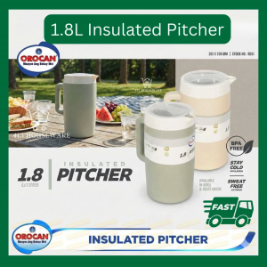 Orocan Insulated Pitcher 1.8L Hot Cold Double Walled Pitsel Pitchel Pitsel Sweat Proof Insulation 9051