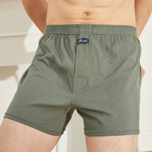 Trendy Pure Cotton Boxer Shorts for Men Loose Fit High Waist Large Size Comfortable Underwear Youth Casual Home Clothes