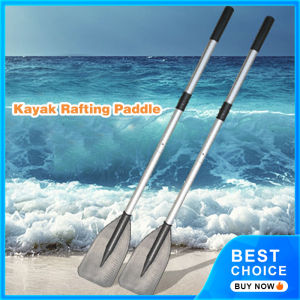 1 Pair of Paddles Aluminum Alloy Thickened Hand-cranking Paddle Rubber Boat Fishing Boat Plastic Double-headed Paddle Removable Kayak Drift Paddle