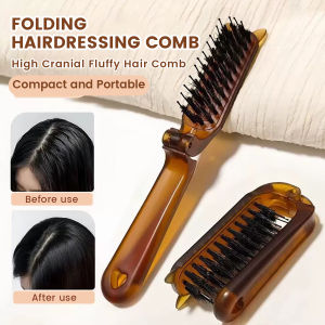 Ellebreen Foldable Hairdressing Comb Portable Travel Hair Styling Tool High Cranial Fluffy Hair Comb
