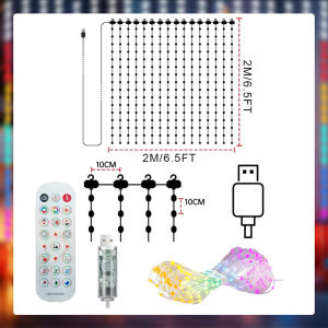 APP Control RGB Curtain Lights Custom DIY Pattern Animation Display for Xmas Holiday Home Facade Wall Decoration