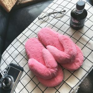 Dép Đi Trong Nhà Bằng Vải Nhung Lông Thỏ Giả Mùa Thu Đông Cho Nữ Dép Xỏ Ngón Chống Trượt Dép Xỏ Ngón Kiểu Dáng Chữ Y