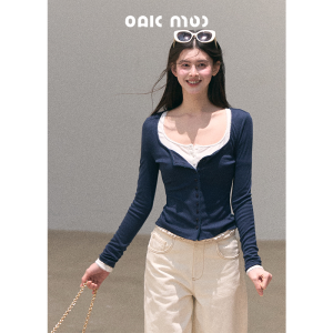 OAKMOO | Áo Cardigan Len Sọc Rỗng Co Dãn Chống Khuẩn
