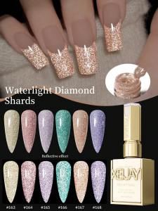 6-Color 15ml water light crushed Gel Nail Polish SetUV LED Soaking Nail Gel Semi-Permanent DIY Salon Quality Nail Art Gel