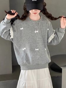 MPW | Girls Sweatshirt Set Skirt Fashionable Korean Style Mid-Length Half-Skirt Two-Piece Set Autumn Wear Childrens Clothing