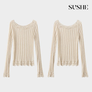 SUSHE | Light Vintage Lace Hollowed Knit Sweater Women