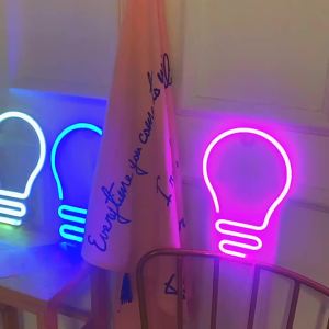other | Light Bulb LED Neon Sign USB/Battery Powered LED Light for Bedroom Room Decoration Gift Night Light Decoration Party Holiday