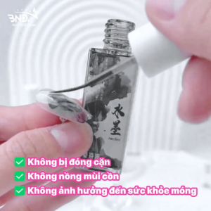 Cồn loang màu Xeijayi Trắng Đen 6ml - Cồn loang hiệu ứng màu nước dạng cọ nét vẽ móng