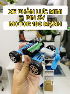 Bộ kit lắp xe mini phản lực gió chạy pin 3V motor 180 mạnh - học tập thí nghiệm steam - LK0518