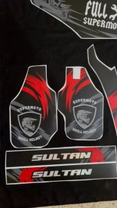 Decal CRF 150 L MOTIF SUPERMOTO MERAH PUTIH LIS HITAM D-I2-432 i2-919