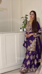 [PRE ORDER : 10 DAYS] Premium Chinon Silk Designer 3-Piece Salwar Suit Set – Fully Stitched Sequins Work Anarkali Style Palazzo Set for Women | 6041 |