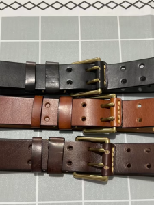 3.8cm Wide Vintage Mens Belt Cowhide Genuine Leather Belt Copper Double Needle Buckle Handmade Jeans Belt Fashion Male Strap