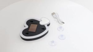1PC Solar Powered Car Neon Light Cute Heart Shaped Led Ambient Light Wireless Suction Cup USB Rechargeable Led Atmosphere Lamp