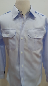 White Longsleeve for Security Guards with Zipper lock and Button Design Epaulette Shoulder Strap