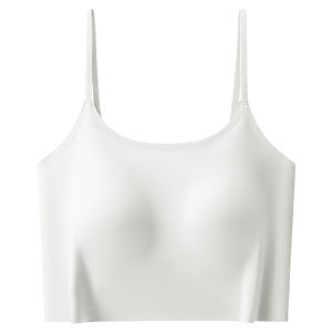 Miiow | Womens One-Piece Vest Strapless Bralette Top Spring Summer 2025 New Style Nylon Fabric No Underwear Needed Integrated Chest Pad