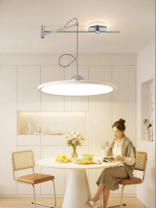 HUIPU ZHAOMING | Cream Style Movable Retractable Rotating Pendant Light