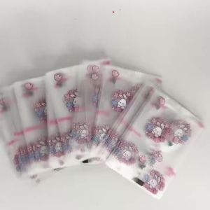 100pcs Rabbit Biscuit Packaging Bag Baking Chocolate Candy Snacks Toffee Packaging Bag Cartoon Transparent Machine Sealing Bag