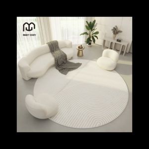 MEET COZY พรมปูพื้นห้อง  พรมวงกลม carpet living room  พรมมินิมอล สไตล์เกาหลี #1 DKF-Summer