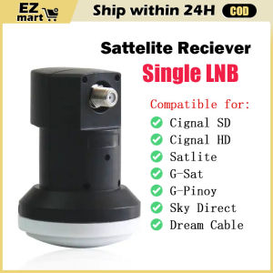 【Fast Shipping】 Universal Signal LNB Single Output Sharpe Ku Band Lnbf Single Output Lnb Plastic Shell Aluminum Cavity High Quality High Gain 306A-Single-LNB-Black