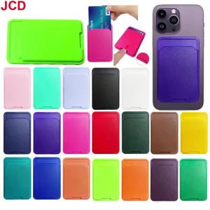 JCD | JCD 1pcs Phone Wallet Case Card Holder Self-Adhesive Silicone Pocket Stick ID Bank Credit Card Storage Card Holder Bag Accessory