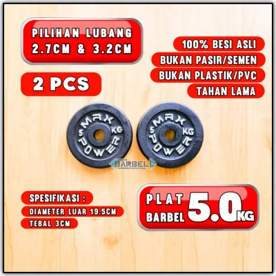 PLAT BARBEL 5KG 2PCS / PLAT DUMBBELL 5KG 2PCS