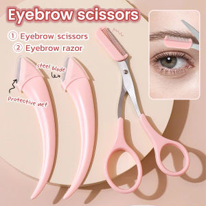 BIBLIO Eyebrow Razor Set Eyebrow Shaver For Women Men Eyebrow Scissors With Comb Brow Trimmer Scraper