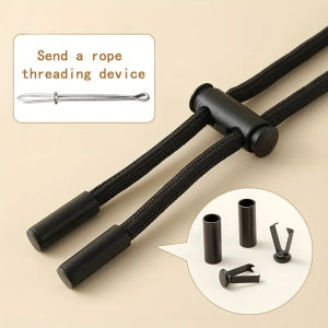 2M Strong Elastic Band Sweatpants Waist Drawstring Strap With Threading Device Cord Lock Stopper DIY Sewing Band Accessories