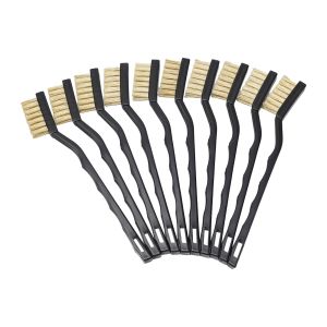 10Pcs 7 Inch Hand Brush Stainless Steel Copper Wire Brushes For Metal Rust Scrub Removal Cleanings Maintenance Manual Tool Set
