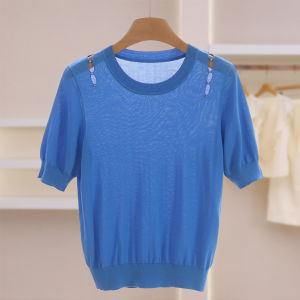 Breathable Lace Design Daily Knit Top