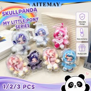 Aitemay 3 chiếc skullpanda x Con ngựa nhỏ của tôi™Hộp bảo vệ thu thập-Hộp chống bụi Acrylic rõ ràng cho màn hình móc khóa vinyl/Búp bê nhồi bông & v1/v2/V3