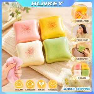 HLINKEY 4PCS Anxiety Relief Squishy Toast Toy 10x10x3cm Safe for Kids Adults Office Desk Autism Tension Boredom Buster