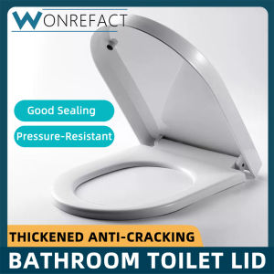 Bathroom Toilet Seat Mute Closed Seat Non-Slip Toilet Seat Widened Curved Round Toilet Seat