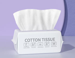 Disposable Face Towel Drawstring Thick Pearl Pattern Cotton Tissue Wet Dry Dual Use Makeup Remover Facial Cleansing Cloth