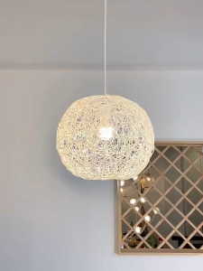 Sepak Takraw Lamp Creative Pastoral Handmade Restaurant Cceiling Light Wicker Lampshade Chandeliers