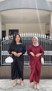 BISA COD BEST SELLER KAFTAN DIRRAY BAHAN SATIN SILK PREMIUM LONG DRESS KAFTAN Lilit Ikat M L XL TERBARU