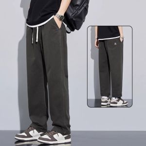 Pure Cotton Straight Leg Casual Pants Mens Summer New Style American High Street Workwear Loose Fit Versatile Trousers