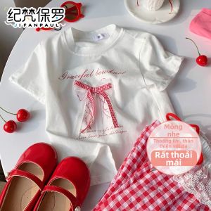 JIFANPAUL | Bow Princess Style Short Sleeve T-Shirt Cotton
