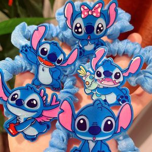 Disney Lilo and Stitch Hair Rope for Women Kawaii Stitch Acrylic Hairpin Rubber Band Hair Accessoires Girl Gifts