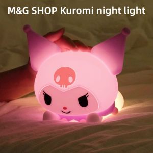M&G SHOP Kuromi Lying Posture Paiping Light Bedside Desktop Birthday Phone Holder Bedside Night Lamp Portable Clapping Lamp Type-c Rechargeable Third Gear Silica Gel Sleep Lights
