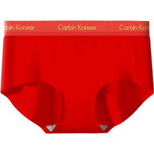 CarbinKoneer | กางเกงชั้นในสตรี CarbinKoneer ทรงสามเหลี่ยมสีแดงเซ็กซี่ ผ้าฝ้ายแท้ ป้องกันแบคทีเรีย ทรงเอวกลาง ลายพิมพ์ลายสีพื้น สไตล์เรียบง่าย