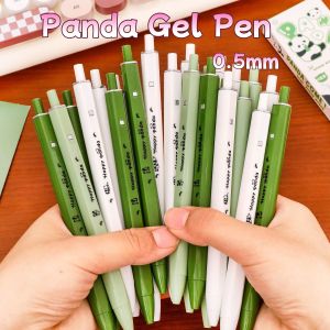 Cute Panda Square Gel Pen for Students High-Aesthetic 0.5mm Smooth Writing Black Ink Pen School Stationery Learning Supplies