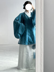 Original Design Hanfu Womens Ming Dynasty Collar Autumn Wear National Style Top Loose Fit Regular Length Composite Fabric