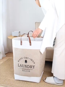 Large Capacity Laundry Basket with Handles Collapsible Rectangle Clothes Laundry Hamper Dorm Family