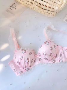 ภาพเคลื่อนไหวญี่ปุ่นการ์ตูนลูกไม้ขอบสบายบางชุดสําหรับหญิงสาวกลางเอวผ้าฝ้ายถ้วยแม่พิมพ์ผ้าฝ้าย Pad แทรก