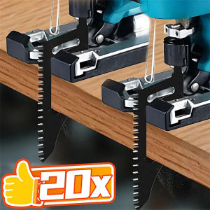 Feelife 20Pcs Heavy Duty T-Shank Jigsaw Blades Carbon Steel Flush Cut Blade Coarse Teeth for Wood Aluminum Tight Spaces Precision Cutting Tool