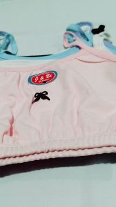 Bra Remaja Motif Floral Pink Lembut dengan Tali Kecil Tebal